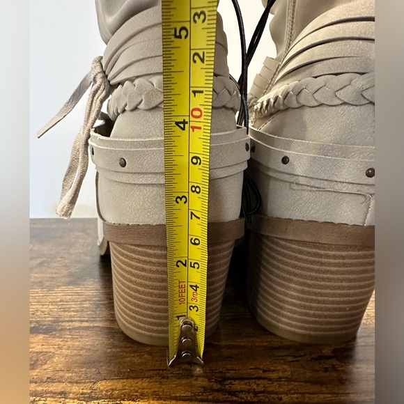 Pop Womens Bone Bryson Stacked Heel Cowboy Boots NWT Size 6 - Picture 5 of 8